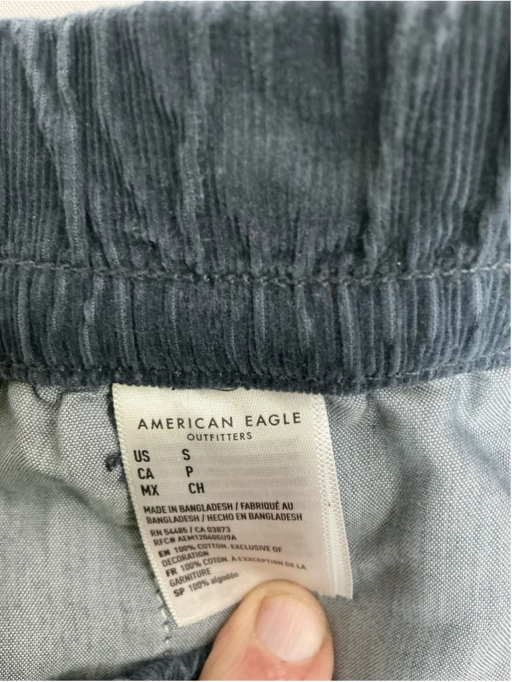 Womans Jr Excellent Condition American Eagle Pullon Cordoury Pants Small Blue